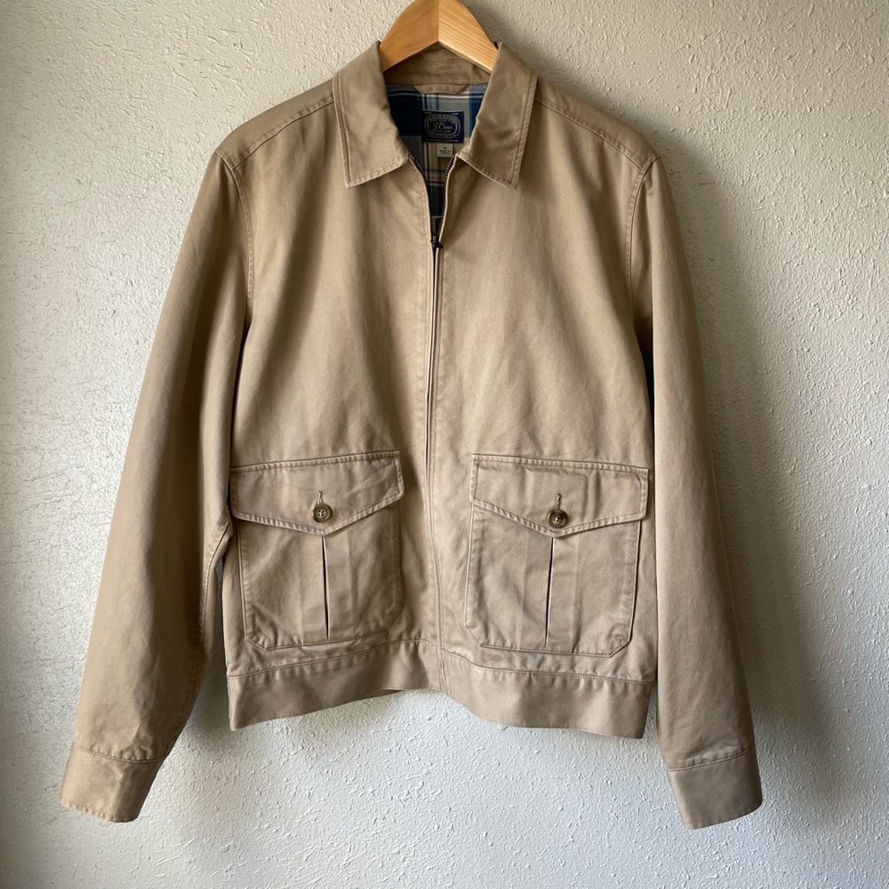 J. Crew NWT Coach Twill Jacket - Tan Plaid Lining Medium